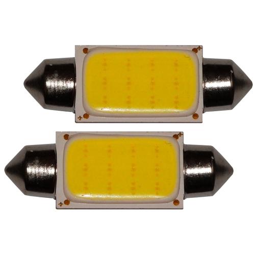 Aerzetix: 2x Ampoule C5w 12v Led Cob High Power 1.5w 39mm Navette Éclairage Intérieur Plaque D'immatriculation Seuils De Porte Plafonnier Pieds Lecteur De Carte Coffre Compartiment Moteur