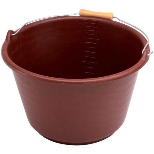 Seau lie de vin Aluminium et Plastique - Anse poignée bois - 16 l
