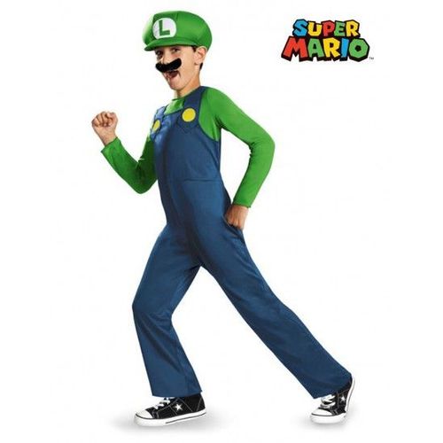 Déguisement Luigi Enfant (Super Mario Bros)  (Taille 7 À 8 Ans) Tv Films Et Jeux Vidéo