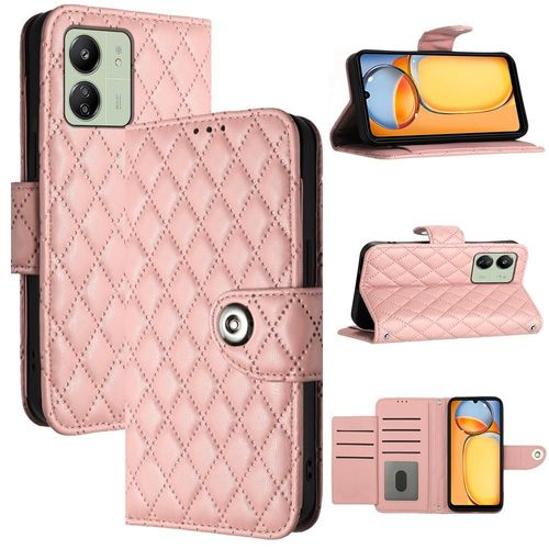 Étui Pour Xiaomi Redmi 13c 4g Protection Élégante Antichoc Portefeuille Couverture Titulaire De La Carte Bande De Poignet - Orange