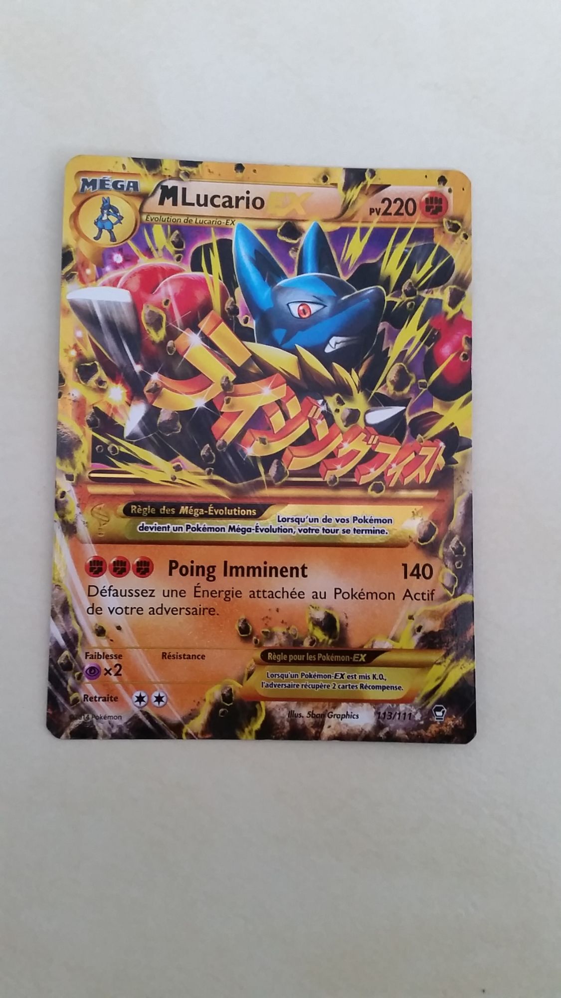 Carte Pokemon 113 111 Mega Lucario Ex 2 Pv Secrete Ultra Rare Xy03 Neuf Fr Rakuten