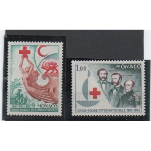 Monaco 1963: Deux Timbres N° 607 Et 608 Pour Le Centenaire De La Croix Rouge Internationale.