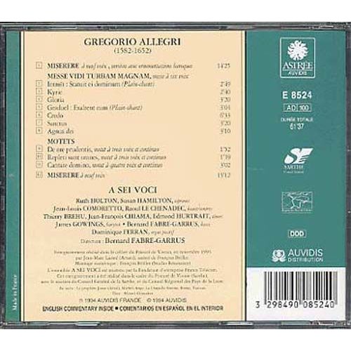 Miserere Version Baroque, Messe Et Motets