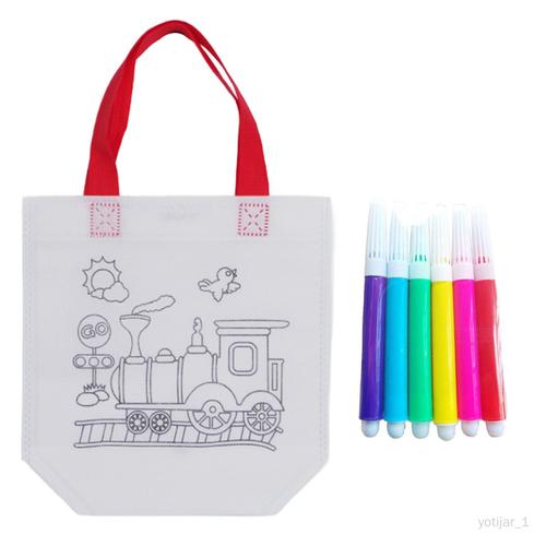 Sac De Dessin Animé Mignon, Sac De Coloriage Graffiti Diy Pour Fournitures Styleb