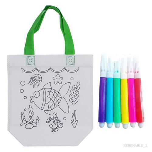 Sac De Dessin Animé Mignon, Sac De Coloriage Graffiti Diy Pour Fournitures Styleg