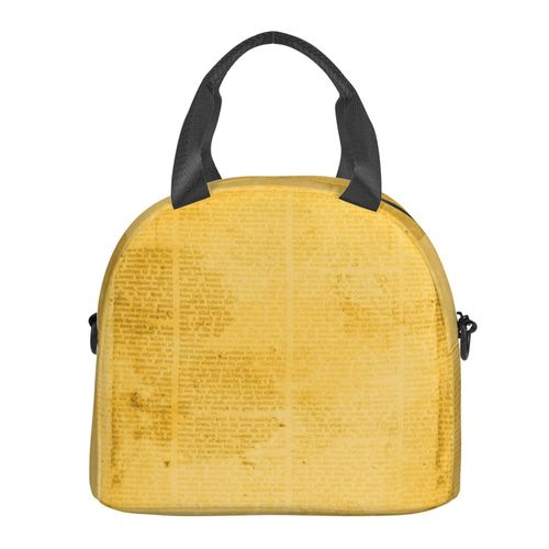 Sac à déjeuner Annonces de journaux vintage anciennes Sac besace à main avec sangle d'épaule, Sac Fourre-tout Réutilisable pour Enfant, Retour à l'école, Femmes, Garçon, Fille