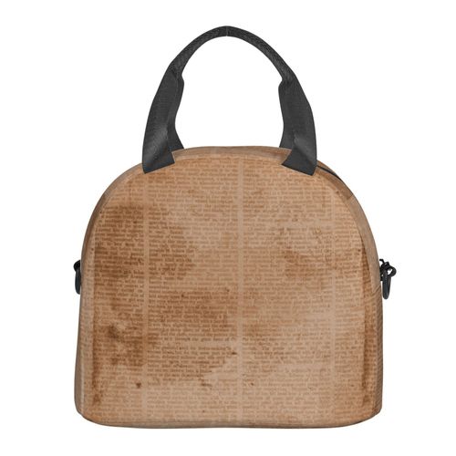 Sac à déjeuner Annonces de journaux vintage anciennes Sac besace à main avec sangle d'épaule, Sac Fourre-tout Réutilisable pour Enfant, Retour à l'école, Femmes, Garçon, Fille