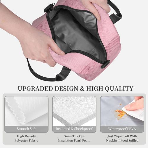 Sac à déjeuner Annonces de journaux vintage anciennes Sac besace à main avec sangle d'épaule, Sac Fourre-tout Réutilisable pour Enfant, Retour à l'école, Femmes, Garçon, Fille