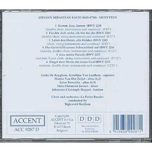 Motets Bwv 225 À 230 La Petite Bande