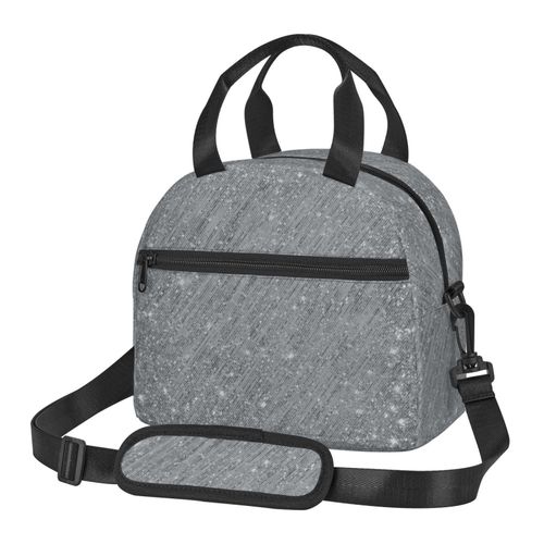 Sac à déjeuner Rideau de guirlandes en feuille métallique Sac besace à main avec sangle d'épaule, Sac Fourre-tout Réutilisable pour Enfant, Retour à l'école, Femmes, Garçon, Fille
