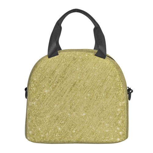 Sac à déjeuner Rideau de guirlandes en feuille métallique Sac besace à main avec sangle d'épaule, Sac Fourre-tout Réutilisable pour Enfant, Retour à l'école, Femmes, Garçon, Fille