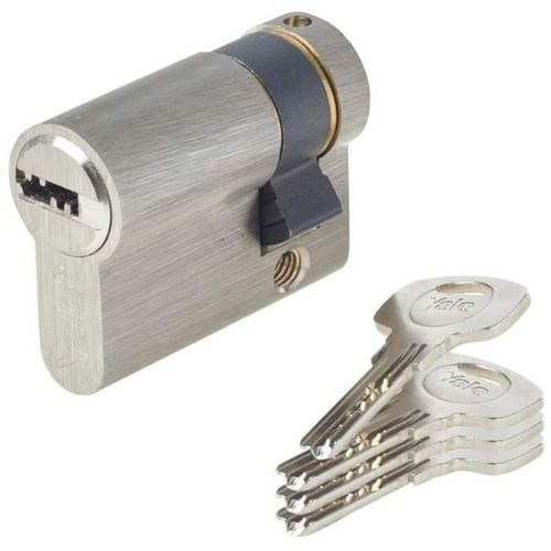 YALE Demi-Cylindre de Serrure - Pour Porte de Garage - 6 Goupilles - 4 Cles - 30 x 10 mm