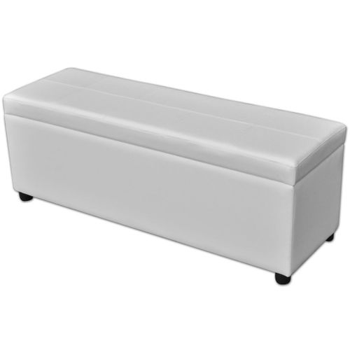 Vidaxl Banc Long De Rangement Bois Blanc