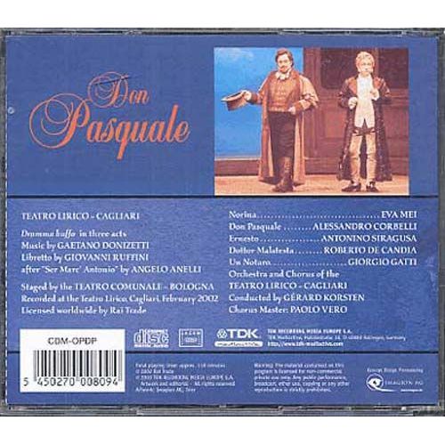 Don Pasquale, Opéra En 4 Actes