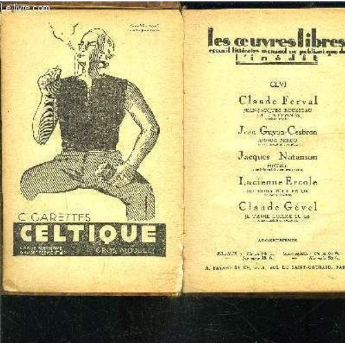 La Petite Bibliotheque Moderne- Les Oeuvres Libres- Jean Jacques Rousseau Et Les Femmes Variété- Claude Ferval / Amour Perdu- Guyon Cesbon / Michel Comédie En 3 Actes- Natanson / Bouddha ...