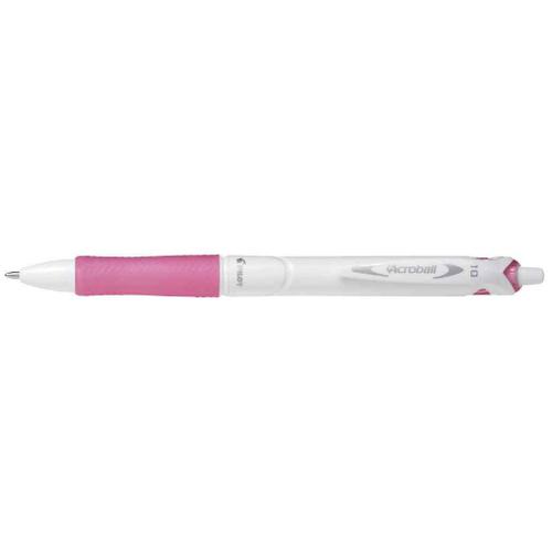 Pilot Lot De 3 Stylos Bille Rétractable Grip Acroball Pure White 1.0 Trait 0,4 Mm Rose