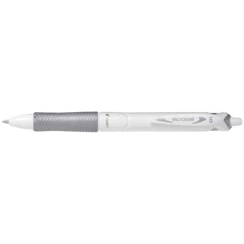 Pilot Stylo Bille Rétractable Grip Acroball Pure White 1.0 Trait 0,4 Mm Noir
