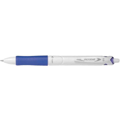 Pilot Lot De 3 Stylos Bille Rétractable Grip Acroball Pure White 1.0 Trait 0,4 Mm Bleu