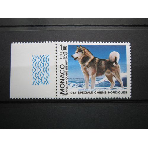 Monaco. Timbre N° 1367 (1983). Exposition Canine Internationale A Monte-Carlo.