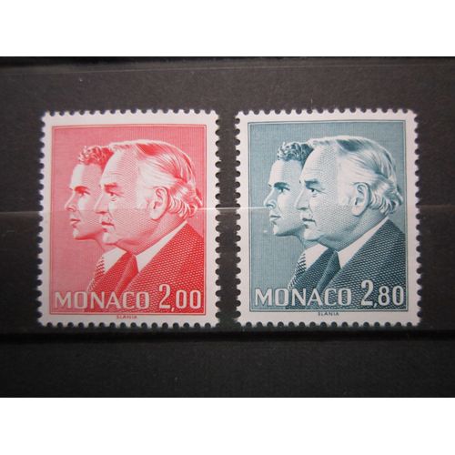 Monaco. Timbres N° 1374 Et 1375 (1983). Serie Courante. Princes Rainier I.I.I Et Albert. Type De 1981