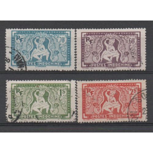 Indochine De 1931 À 1939: Lot De 4 Timbres Type Apsara.
