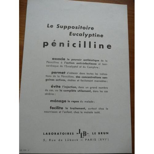 Publicite Ancienne Pour Le Suppositoire Eucalyptine Penicilline Laboratoire Lebrun Fleur 2367 Rakuten