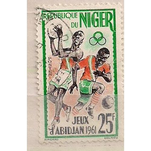 Niger- 1 Timbre Oblitéré- Jeu D' Abidjan 1961- Faciale 25f