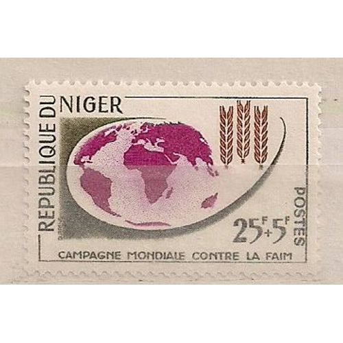 Niger- 1 Timbre Neuf-Campagne Mondiale Contre La Faim- Faciale 25f+5f