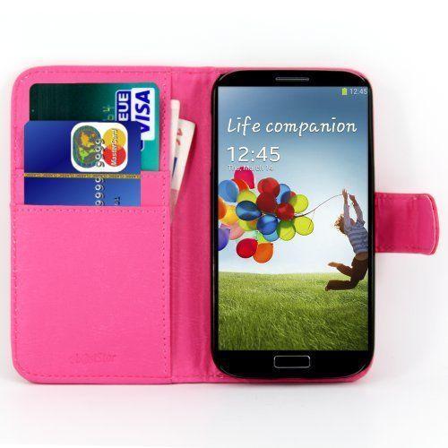  Etui Housse Portefeuille Cuir Pour Samsung Galaxy S4 I9500 - Rose