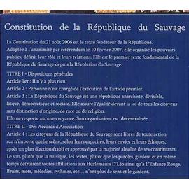 Constitution De La république Du Sauvage | Rakuten