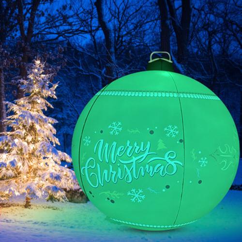 Boule gonflable de décoration de Noël Boule gonflable en PVC Décoration de Noël Boule lumineuse télécommandée LED -------- vert (version améliorée avec lumière, lumière LED)