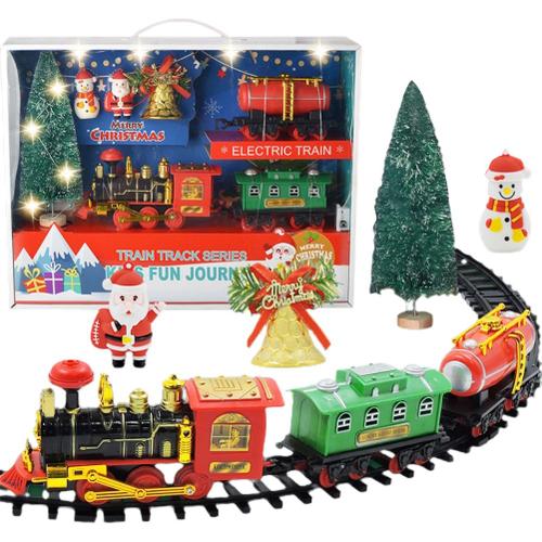 1 morceau de train de Noël avec musique lumineuse pour enfants, cadeau de train de Noël (en boîte), comme indiqué sur l'image