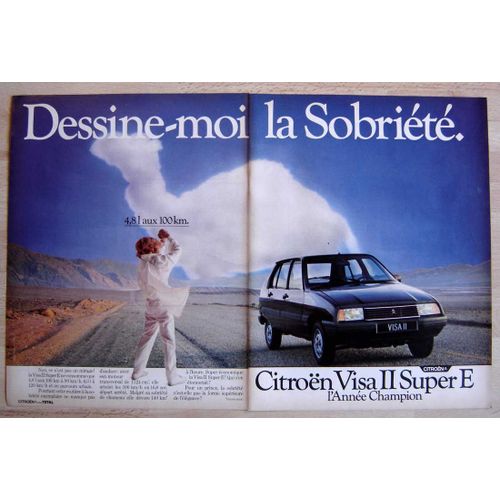 Publicité Papier - Voiture Citroën Visa I I Super E De 1982