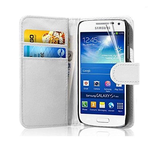 Etui Housse Portefeuille Cuir Pour Samsung Galaxy S4 Mini I9190 - Blanc 