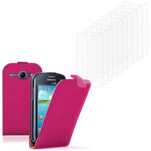 Etui Rabattable Verticale Pour Samsung Galaxy Core Lte 4g Sm-G386f En Cuir Pu - Rose