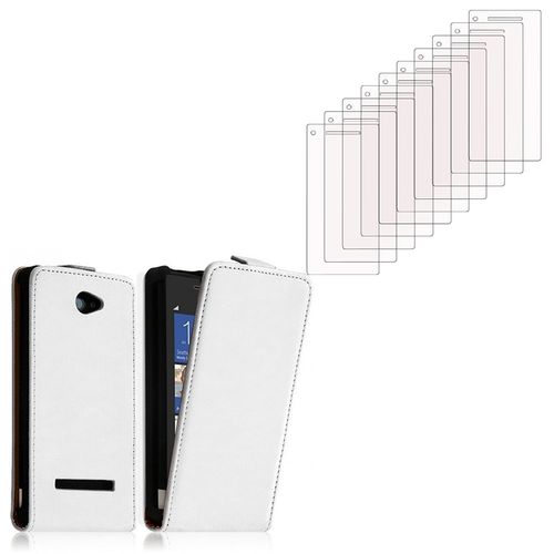 Etui Rabattable Verticale Pour Htc Windows Phone 8x En Cuir Pu - Blanc