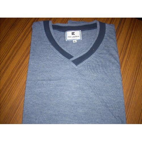 T-Shirt  Manches Courtes Col V Ted Lapidus Xl 