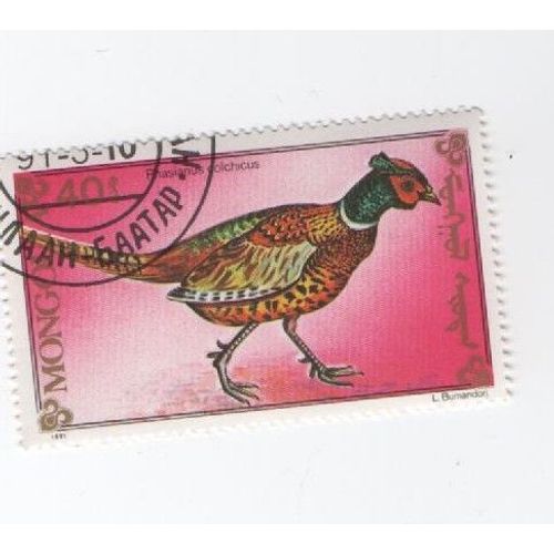 Timbre Oblitéré Oiseau Oiseaux Mongolie Mongolia