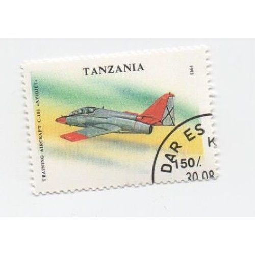 Timbre Oblitéré Tanzanie Tanzania Avion Militaire C-101 Aviojet 