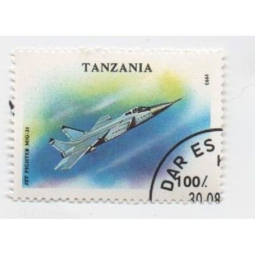 Timbre Oblitéré Tanzanie Tanzania Avion Militaire Mig-31 