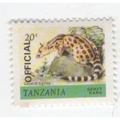 Timbre Non Oblitéré Tanzanie Tanzania Official Genetta Tigrina 