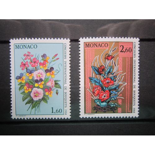 Monaco. Timbres N° 1398 Et 1399 (1983). Concours International De Bouquets 1984 A Monte-Carlo