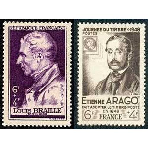 France 1948, Très Beaux Exemplaire Yv. 793 Louis Braille Et 794 Etienne Arago - Journée Du Timbre, Neufs** Luxe