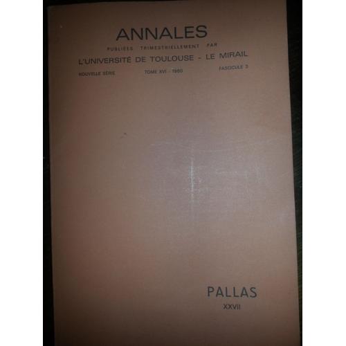 Annales 3 Annales L'universite De Toulouse Tomexvi 1980 Fasicule 3