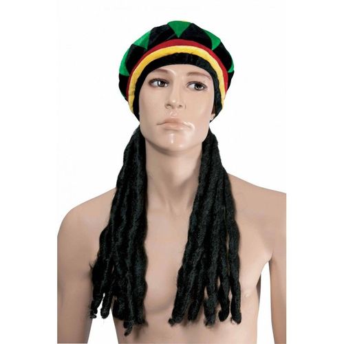 Beret Rasta En Velours Avec Dreadlocks - Taille: Unique