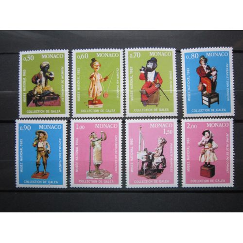Monaco. Timbres N° 1377 A 1384 (1983). Serie Courante. Automates Du 19eme Siecle De La Collection Galea (Musee National De Monte-Carlo)