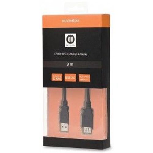 D2 Diffusion - Rallonge de câble USB - USB (M) pour USB (F) - USB 2.0 - 3 m
