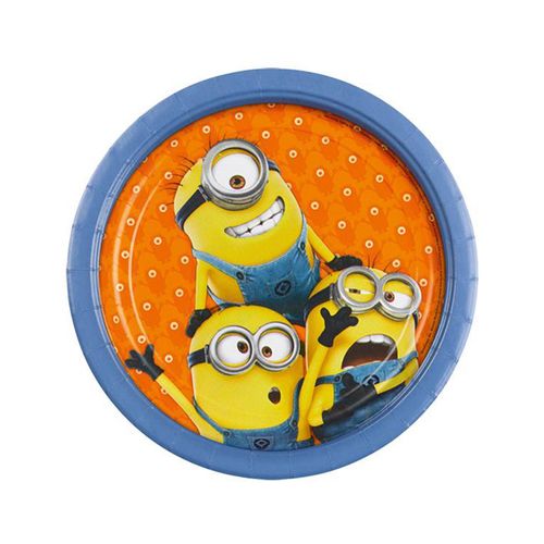8 Assiettes En Carton Minions . 23 Cm