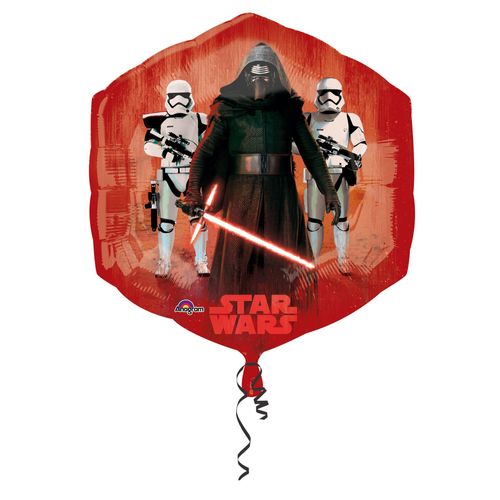 Ballon En Aluminium Rouge Et Bleu Star Wars Vii. 55 X 58 Cm