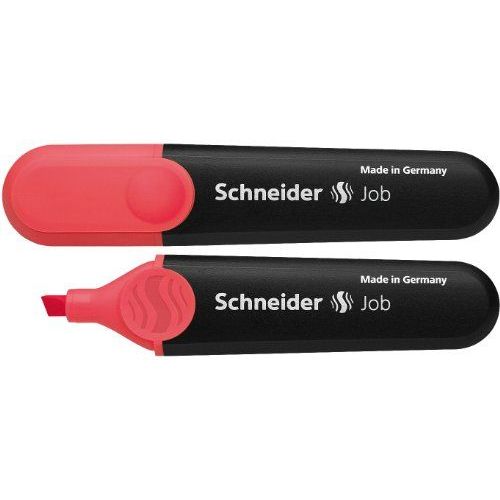 Schneider Job 150 Surligneur Rechargeable Résiste À La Lumière Avec Clip Rouge Lot De 10